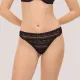 Ysabel Mora Set Γυναικείο Σουτιέν Mαύρο Push up B Cup με δαντέλα στο πλάϊ & string Black 10171