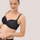 Ysabel Mora Set Γυναικείο Σουτιέν C Cup με δαντέλα & ελαφρυά ενίσχυση & ψηλόμεσο σλίπ χρώμα μαύρο Black 10840