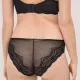 Ysabel Mora Set Γυναικείο Σουτιέν C Cup με δαντέλα & ελαφρυά ενίσχυση & ψηλόμεσο σλίπ χρώμα μαύρο Black 10840