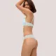 Ysabel Mora Set Γυναικείο Σουτιέν B Cup με δαντέλα & ελαφρυά ενίσχυση & String σλίπ χρώμα μέντας  Mint Green 10838