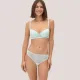 Ysabel Mora Set Γυναικείο Σουτιέν B Cup με δαντέλα & ελαφρυά ενίσχυση & String σλίπ χρώμα μέντας  Mint Green 10838