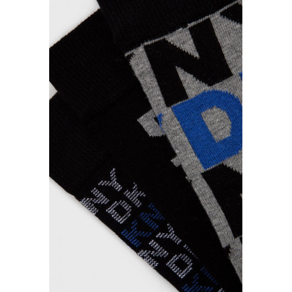 DKNY Αντρικές Βαμβακερές Κάλτσες Ψηλές Σετ 3τεμ Γκρί-Μαυρο S5-6330T Νο 40-45