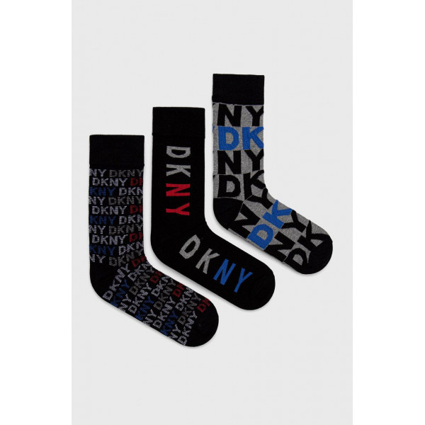 DKNY Αντρικές Βαμβακερές Κάλτσες Ψηλές Σετ 3τεμ Γκρί-Μαυρο S5-6330T Νο 40-45