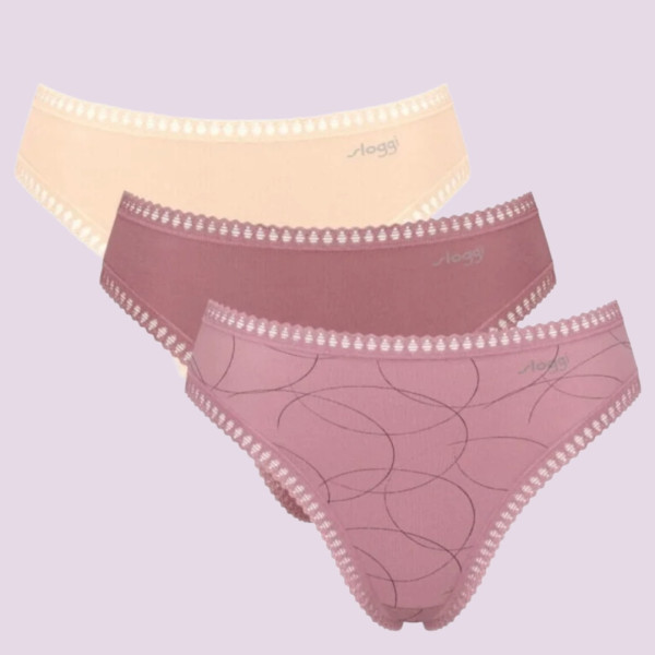 Sloggi Γυναικεία Βαμβακερά εσώρουχα Σλιπ tai 3τεμ Οικονομική Συσκευασία Go Crush High Leg 10219672 V002
