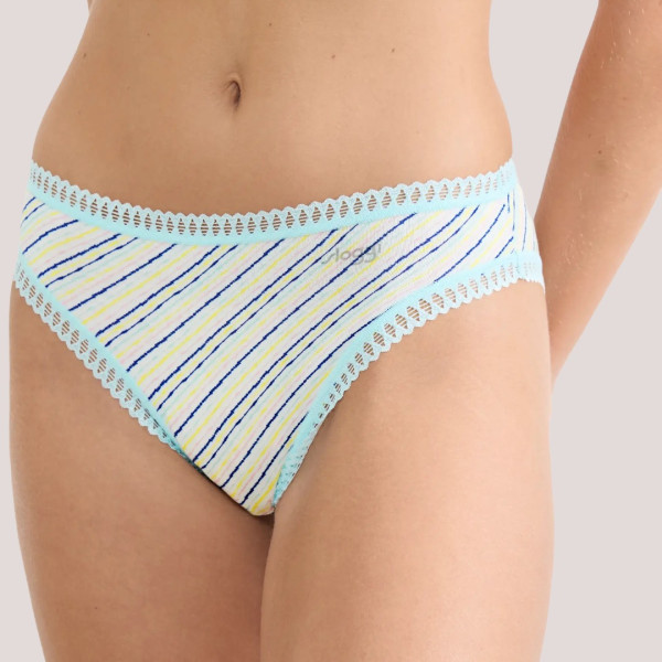 Sloggi Γυναικεία Βαμβακερά εσώρουχα Σλιπ tai 3τεμ Οικονομική Συσκευασία Go Crush High Leg 10219672.M007/B5