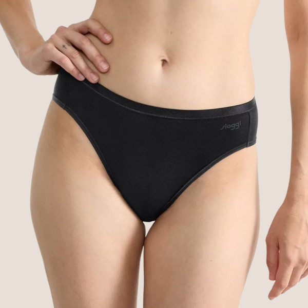 Sloggi  GO Daily Cotton Γυναικεία βαμβακερά Tai Σλιπ 3 Τεμάχια Μαύρο 10222331 0004