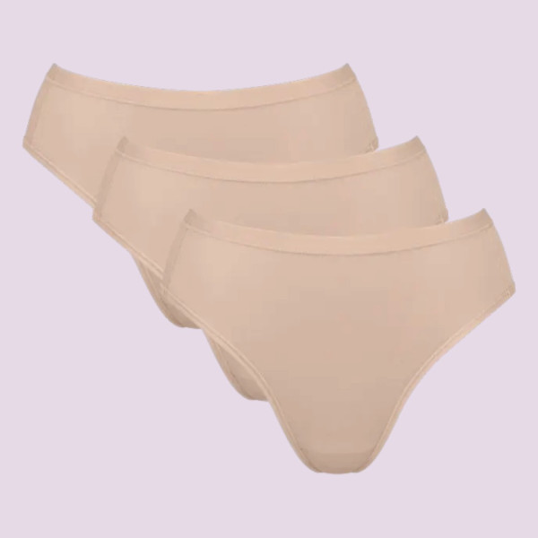 Sloggi  GO Daily Cotton Γυναικεία βαμβακερά Tai Σλιπ 3 Τεμάχια Μπεζ 10222331 00LZ/LZ