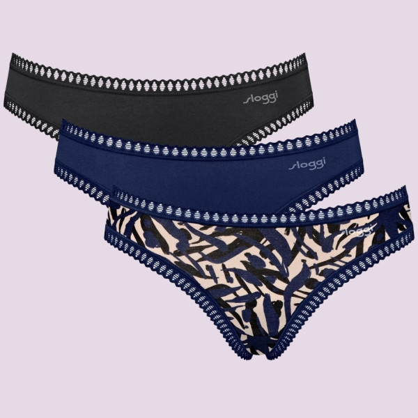 Sloggi Γυναικεία Βαμβακερά εσώρουχα Σλιπ Mini 3τεμ Οικονομική Συσκευασία Go Crush 10219685 M008