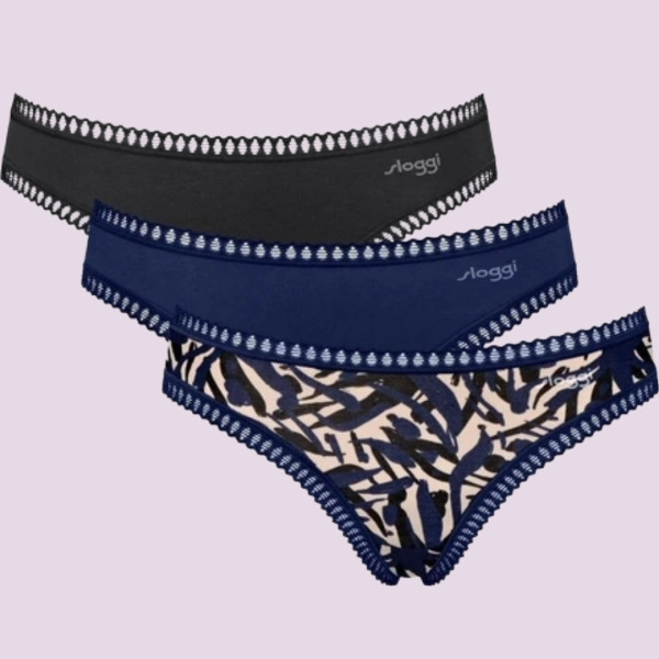 Sloggi Γυναικεία Βαμβακερά εσώρουχα Σλιπ Mini 3τεμ Οικονομική Συσκευασία Go Crush 10219682 V008