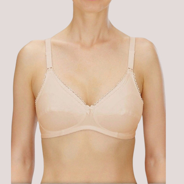 Naturana Σετ 2 τεμ Γυναικεία βαμβακερά Μπεζ Beige Σουτιέν θηλασμού  με κλιπ για εύκολο ανοιγμα & χωρίς ενίσχυση & μπανέλα 5089