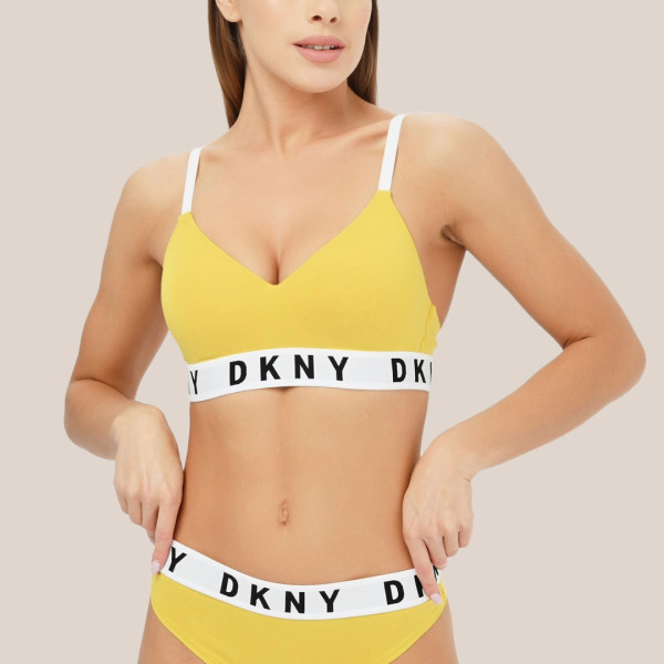 DKNY Wirefree Push Up Bra Αθλητικό Σουτιέν Χωρίς Μπανέλα με Ενίσχυση Κίτρινο φανταστικό χρώμα  DK4518/I711Y