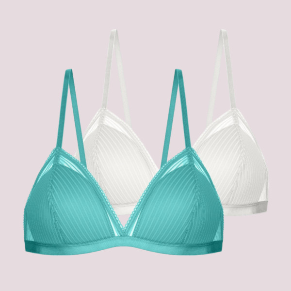 Dorina Γυναικεία Σουτιέν Bralette Λευκό Βεραμαν 1+1 Δώρο χωρίς μπανέλα Collection Lamina FXBR0048LA077-2X0431