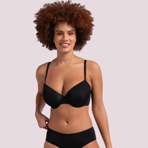 Dorina Γυναικεία Σουτιέν Nadia Σετ 1+1 δώρο με ενίισχυση για μεγάλο στήθος Μπεζ Ροζ-Μαύρο FXTT0002LA172-2X0428
