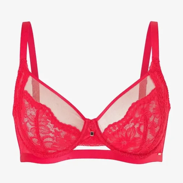 Dorina Jemma Wired-bra Sexy Σουτιέν κόκκινο χωρίς Ενίσχυση με δαντελένιες λεπτομέρειες FXWB0028LA185-RD0044