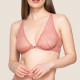 Luna Γυναικείο Bralette με κούμπωμα μπροστά  Ροζ Pink με δαντέλα Summer Collection 2024 Συλλογή 16501