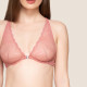 Luna Γυναικείο Bralette με κούμπωμα μπροστά  Ροζ Pink με δαντέλα Summer Collection 2024 Συλλογή 16501