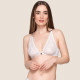 Luna Γυναικείο Bralette με Κούμπωμα Μπροστά Λευκό White με Δαντέλα  Συλλογή 16501 Νυφική Συλλογή