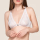 Luna Γυναικείο Bralette με Κούμπωμα Μπροστά Λευκό White με Δαντέλα  Συλλογή 16501 Νυφική Συλλογή