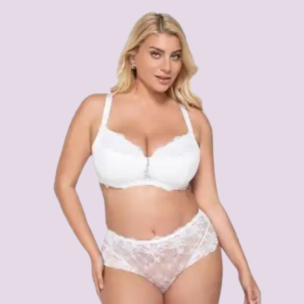 Luna Venus Γυναικείο Λευκό Σουτιέν balconette με δαντέλα για μεγάλο στήθος E F G Cup 15502 