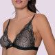 Milena by Paris Bralette Lace Δαντελα sexy  Μαύρο σουτιέν με ασημοκλωστή 010198