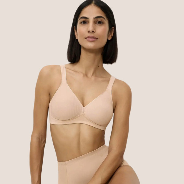 Triumph Cotton Classic Stretch Σουτιέν Κλασικό χωρίς Μπανέλα Μπεζ 10186008