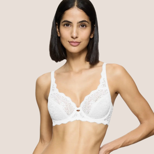 Triumph Amourette W Minimizer Σουτιέν για Μεγάλο στήθος Λευκό με ελαστική δαντέλα 10209574 0003/03
