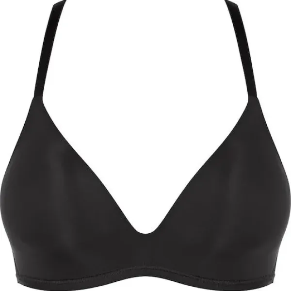  Sloggi Soft adapt pu Γυναικείο εφηβικό μαύρο Μπουστάκι push up χαμηλό ντεκολτέ & αμπάνελο black  102196215.0004/04