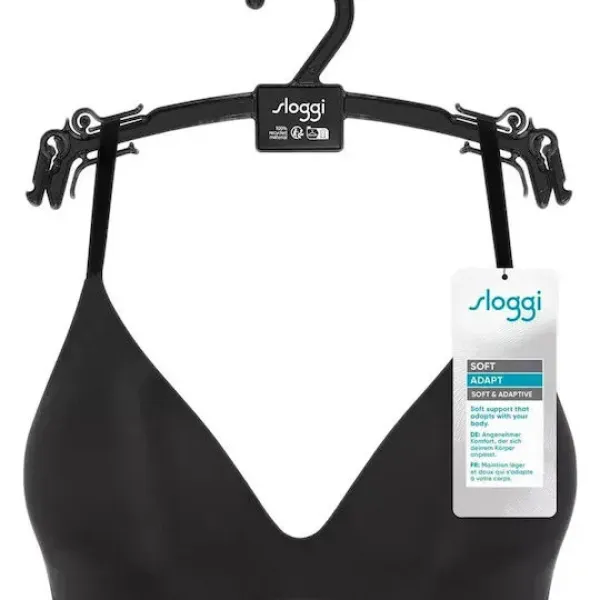  Sloggi Soft adapt pu Γυναικείο εφηβικό μαύρο Μπουστάκι push up χαμηλό ντεκολτέ & αμπάνελο black  102196215.0004/04