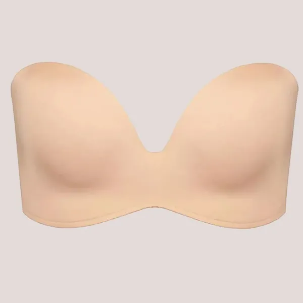 Wonderbra Ultimate Strapless Push-Up Σουτιέν Strapless με Ενίσχυση και βαθύ ντεκολτέ Μπεζ W032D