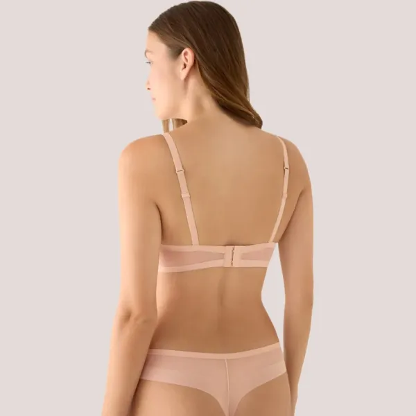 Ysabel Mora Γυναικείο Σουτιέν Μπεζ χωρίς μπανέλα push up & χαμηλό ντεκολτέ  B Cup με no marks invissible πλαινά 10159 Beige