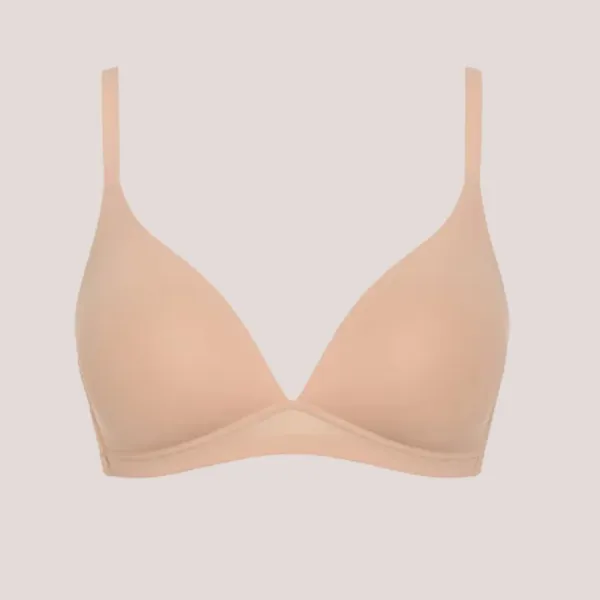 Ysabel Mora Γυναικείο Σουτιέν Μπεζ χωρίς μπανέλα push up & χαμηλό ντεκολτέ  B Cup με no marks invissible πλαινά 10159 Beige