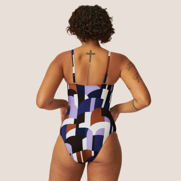 Naturana Γυναικείο  Ολόσωμο σε αποχρώσεις  του μώβ  Μαγιό με ρυθμιζόμενες τιράντες 73473 MAUVE Beachwear Swimsuit 