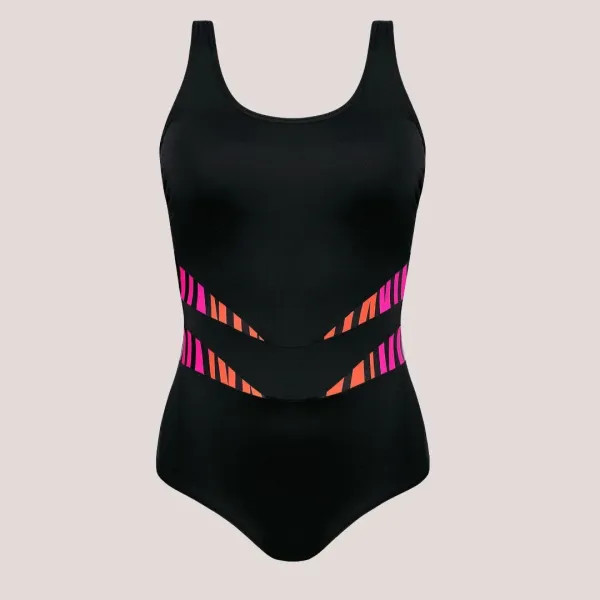 Self Sport Swimwear Γυναικείο Ολόσωμο μαύρο μαγιό ιδανικό για κολυμβητήριο & σπορ S36RW.20 Pacific