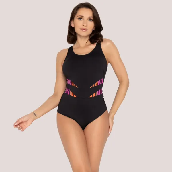 Self Sport Swimwear Γυναικείο Ολόσωμο μαύρο μαγιό ιδανικό για κολυμβητήριο & σπορ S36RW.20 Pacific