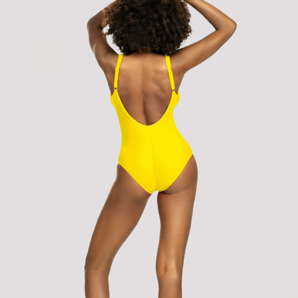 Self Γυναικείο Ολόσωμο μαγιό Sport Κίτρινο με διαφάνειες S36W.21 Luxury Swimwear 2024 Yellow