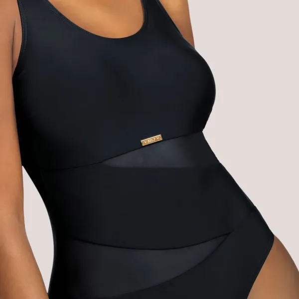Self Γυναικείο Ολόσωμο μαγιό Sport collection Μαύρο με διαφάνειες S36W.19A Luxury Swimwear Black