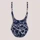 Self Γυναικείο Ολόσωμο Milos 3 μαγιό μπλέ με Navy σχέδιο Strapless με αποσπώμενες τιράντες υπέροχη ενίσχυση Plus Sizes Luxury Swimwear Navy Blue S8030V3PE3 17