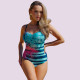 Self Luxury Swimwear Γυναικείο Ολόσωμο μαγιό με επένδυση για μεγάλος στήθος Plus sizes Μπλέ Floral Saint Tropez S8030V3TR1