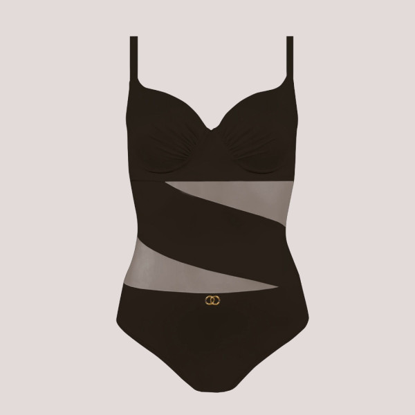 Self Γυναικείο Ολόσωμο μαγιό Μαύρο με διαφάνειες και ενίσχυση για μεγάλο στήθος Luxury Swimwear Black S964V.19 Fashion 5