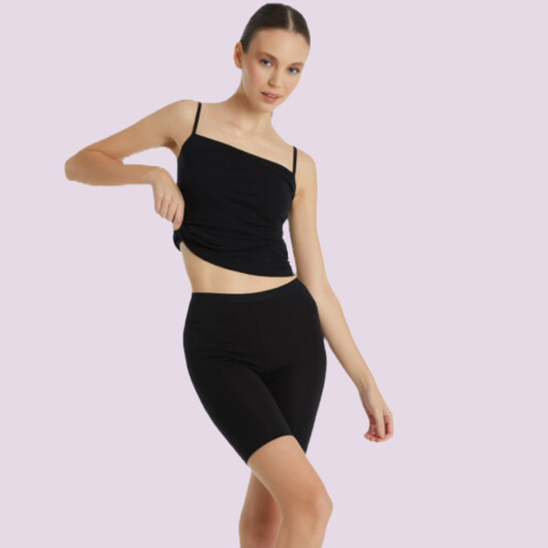 Blackspade Γυναικείο Μαύρο Βαμβακερό Λαστέξ  Με Πόδι 1309 Essential Short Legging