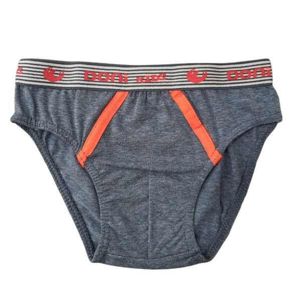 Doni Kids Βαμβακερό Εσώρουχο για Αγόρι Σλιπ Σκούρο Γκρι-Πορτοκαλί 7671W