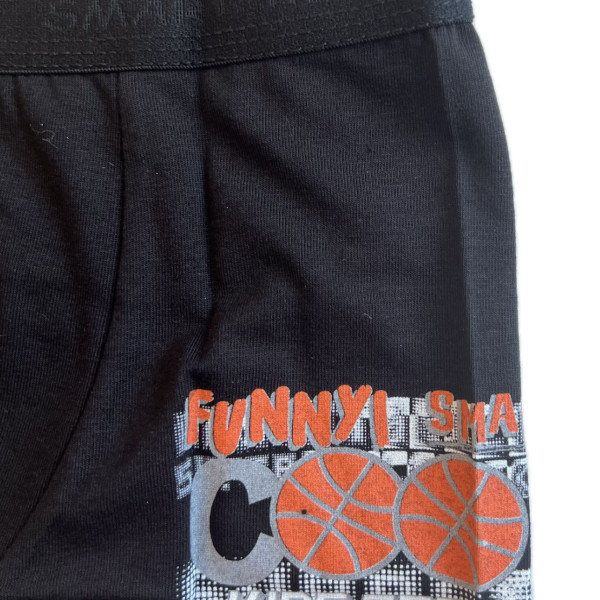 Berrak Hipster Παιδικό Βαμβακερό & Modal Μποξεράκι για αγόρια Μαύρο χρώμα με  σχέδιo Μπάσκετ 1575 