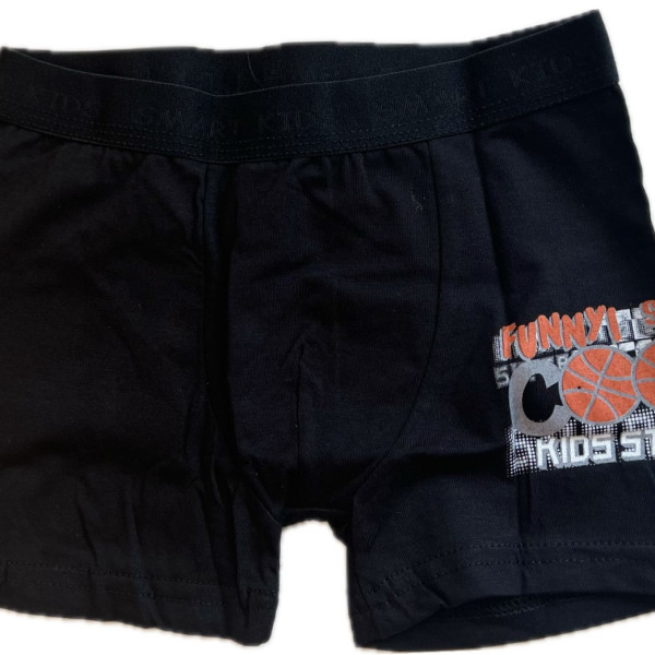 Berrak Hipster Παιδικό Βαμβακερό & Modal Μποξεράκι για αγόρια Μαύρο χρώμα με  σχέδιo Μπάσκετ 1575 