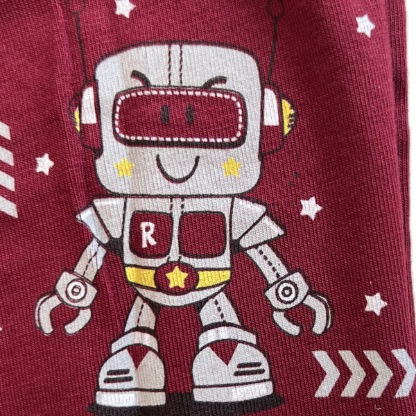 Berrak Hipster Παιδικό Βαμβακερό & Modal Μποξεράκι για αγόρια Μπορντώ χρώμα με  σχέδιo Robot 1575 