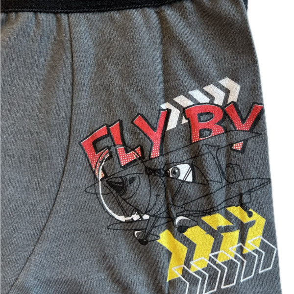 Berrak Hipster Παιδικό Βαμβακερό & Modal Μποξεράκι για αγόρια Ανθρακί σκούρο Γκρι χρώμα με  σχέδιo Αεροπλάνο 1575 