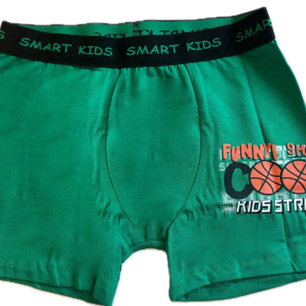 Berrak Hipster Παιδικό Βαμβακερό & Modal Μποξεράκι για αγόρια Πράσινο χρώμα με  σχέδιo Basket 1575 