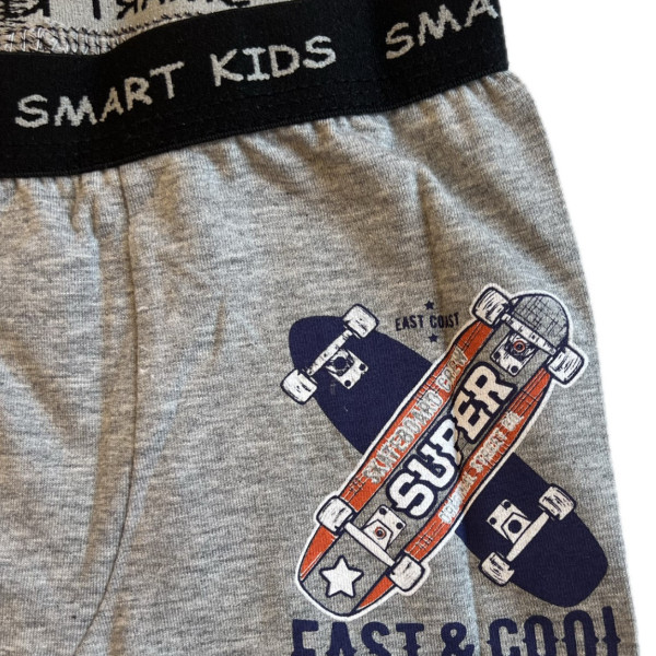Berrak Hipster Παιδικό Βαμβακερό & Modal Μποξεράκι για αγόρια Γκρί χρώμα με  σχέδιo Skate 1575 