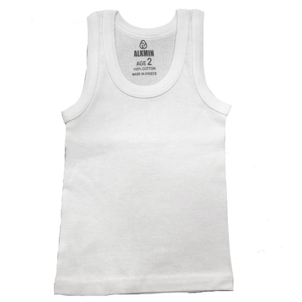 Alkmin Παιδική 100% Βαμβακερή  Φανέλα Unisex Λευκό 517