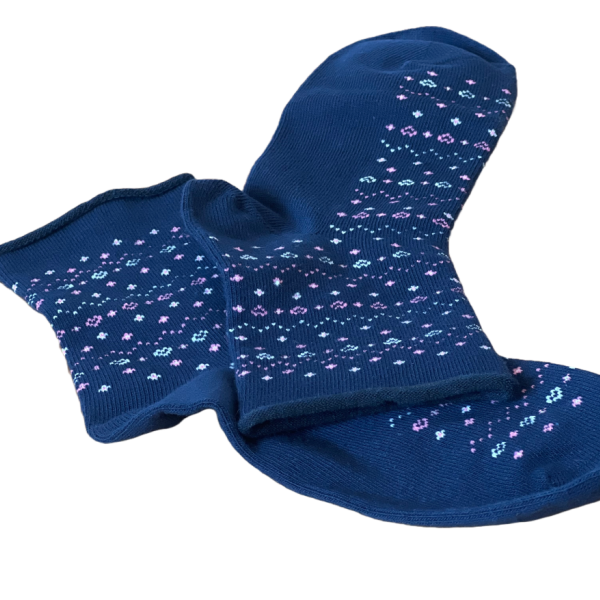 Meritex Παιδική Βαμβακερή Κάλτσα για Κορίτσια με αστεράκια και καρδούλες Μπλέ 4525 Blue 