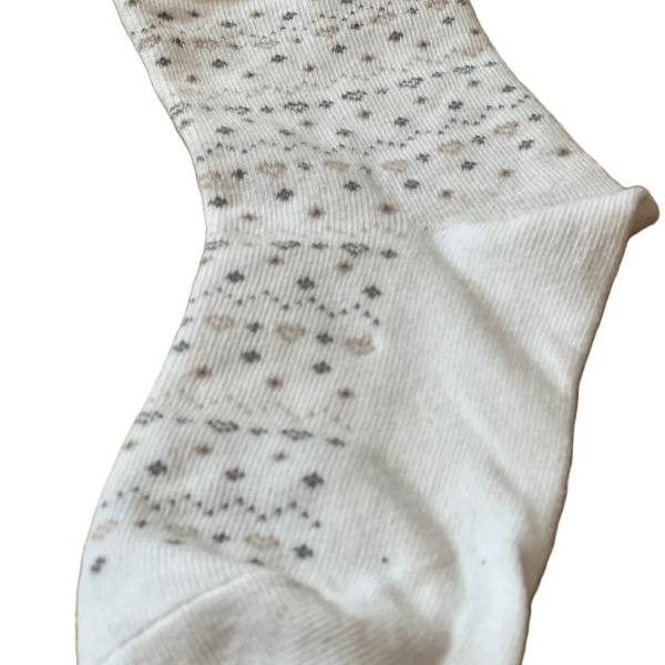 Meritex Παιδική Βαμβακερή Κάλτσα για Κορίτσια με αστεράκια και καρδούλες Λευκό 4525 White